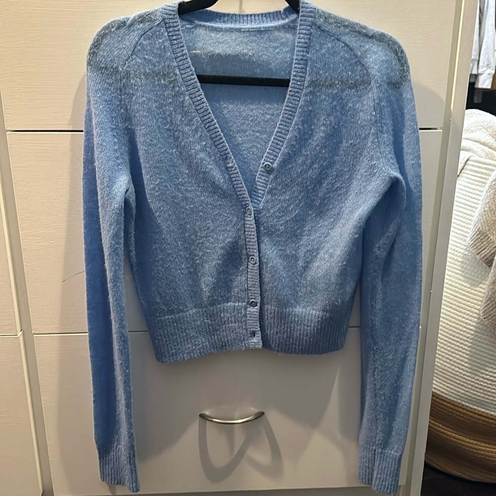 Redone blue thin wool cardigan sweater size XS